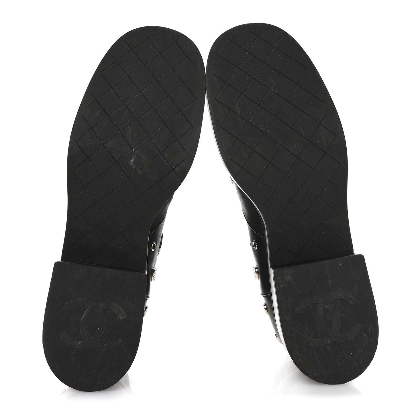 Lambskin Riveted Cap Toe Short Boots 40.5 Black