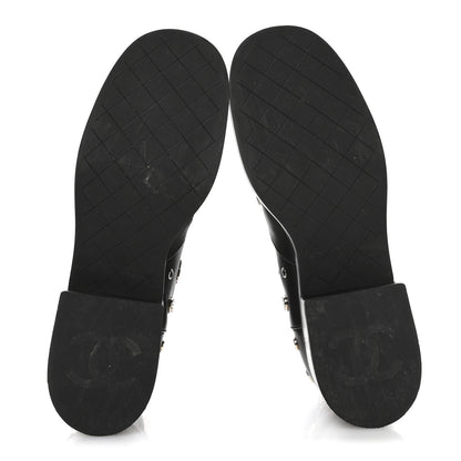 Chanel Lambskin Riveted Cap Toe Short Boots 40.5 Black 6 of 8