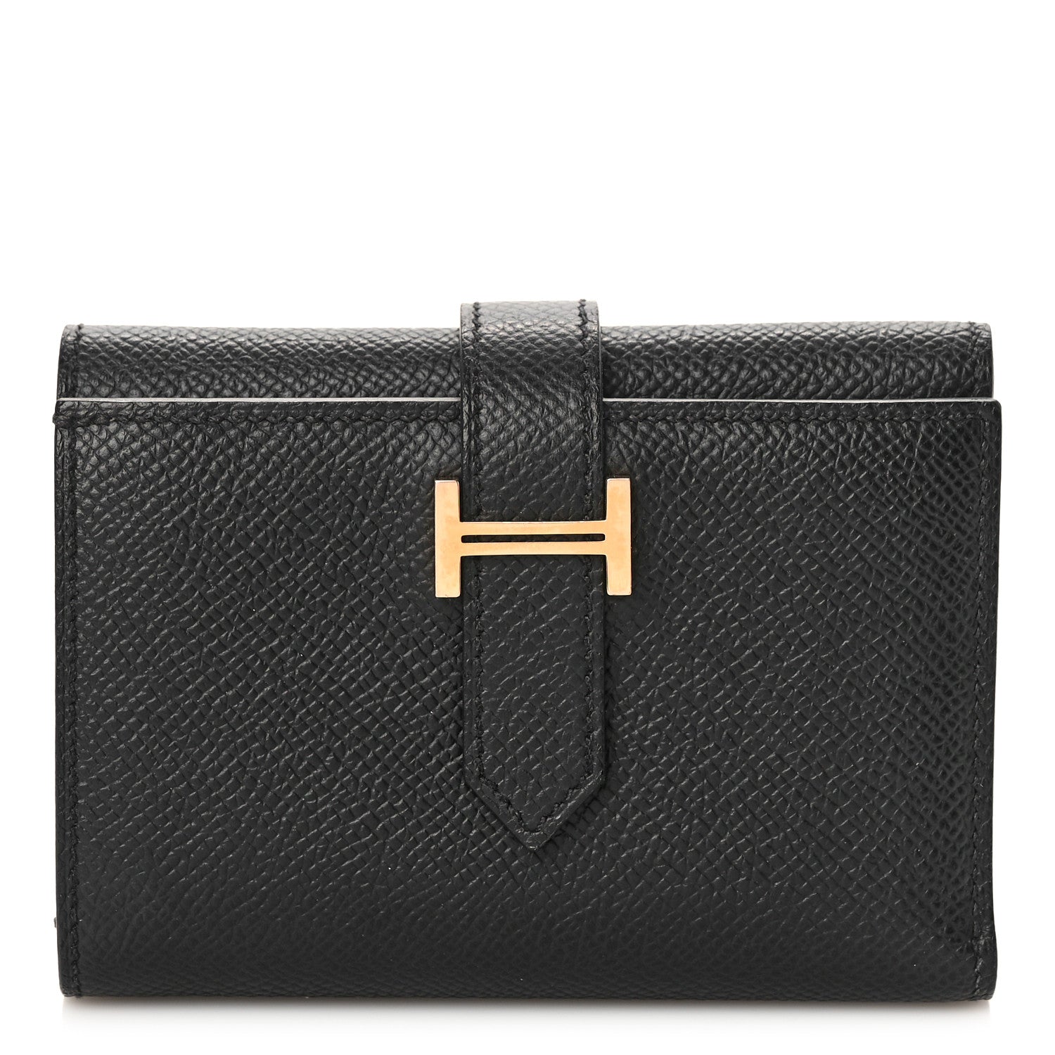 Hermes Epsom Tri-Fold Compact Bearn Wallet Black 1 of 8