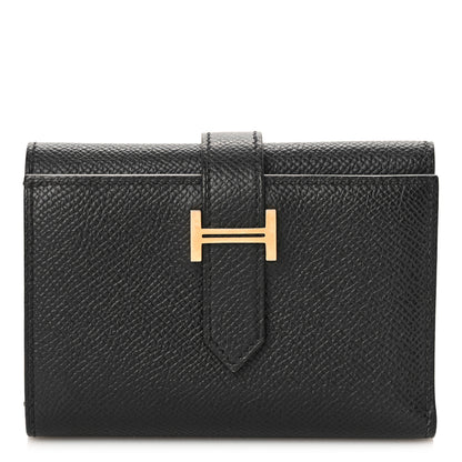 Hermes Epsom Tri-Fold Compact Bearn Wallet Black 1 of 8