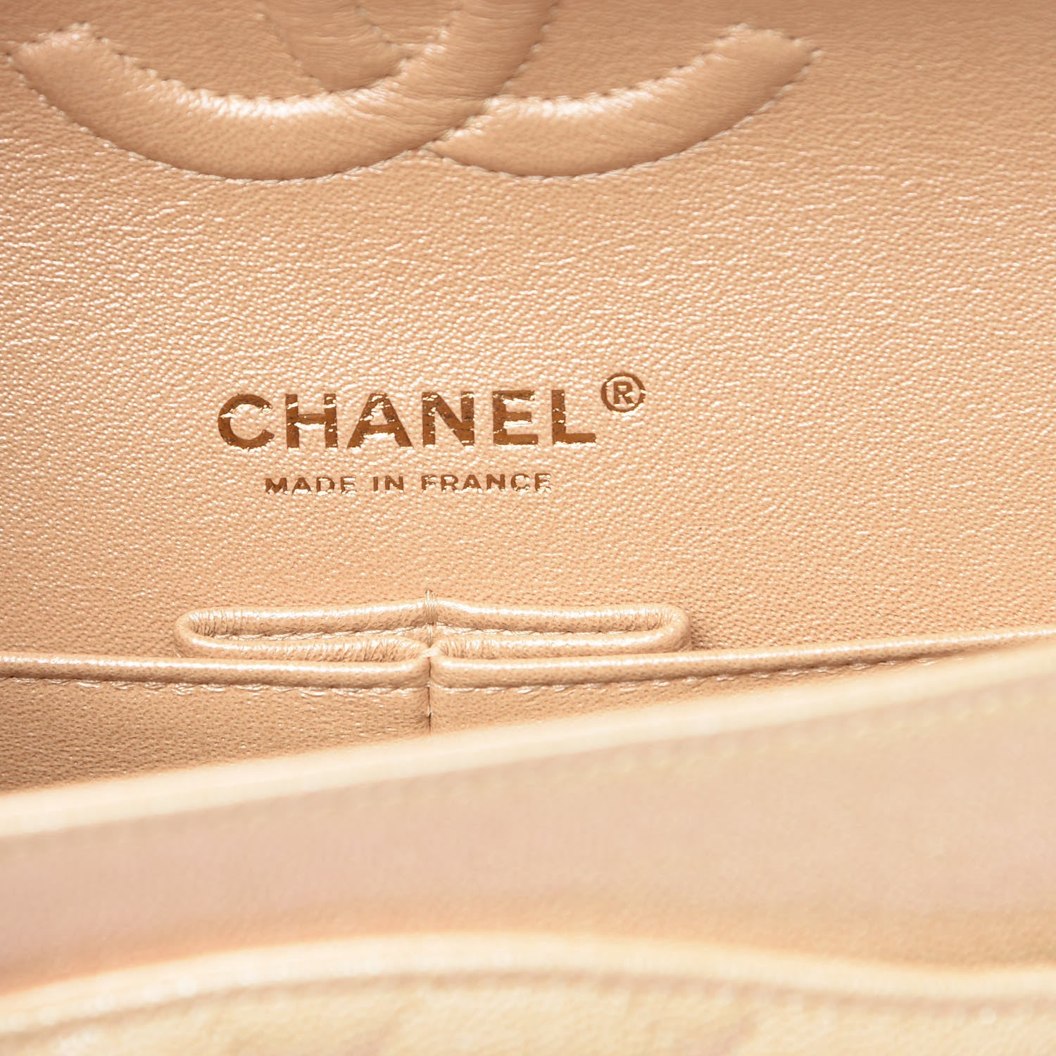 Chanel Iridescent Caviar Quilted Medium Double Flap Beige 6 of 10