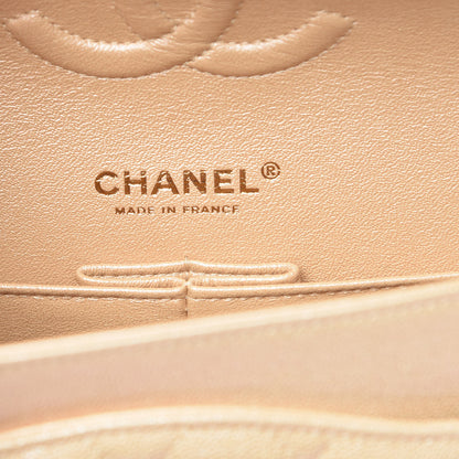 Chanel Iridescent Caviar Quilted Medium Double Flap Beige 6 of 10