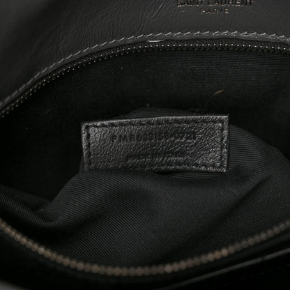 Saint Laurent Crinkled Calfskin Matelasse Monogram Medium Niki Chain Satchel Storm 6 of 10