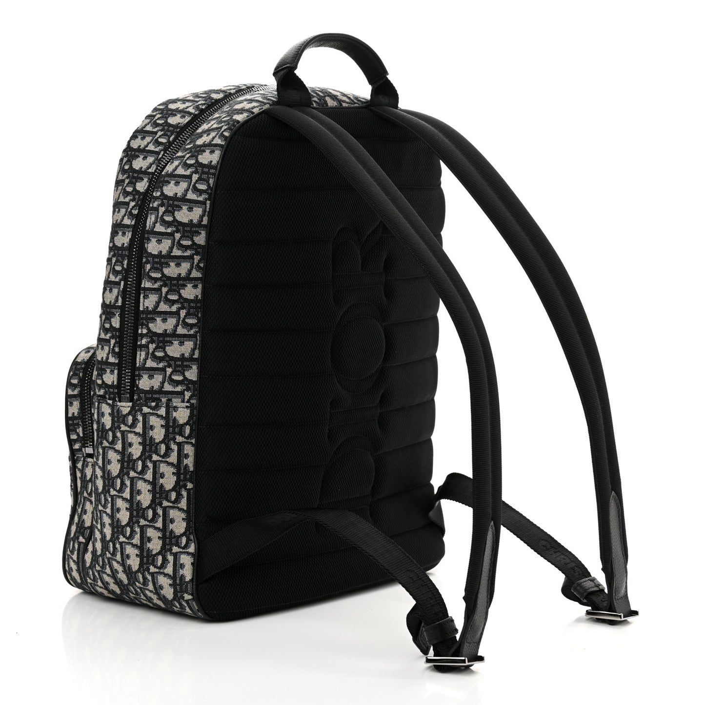Oblique Calfskin Rider Backpack Beige Black