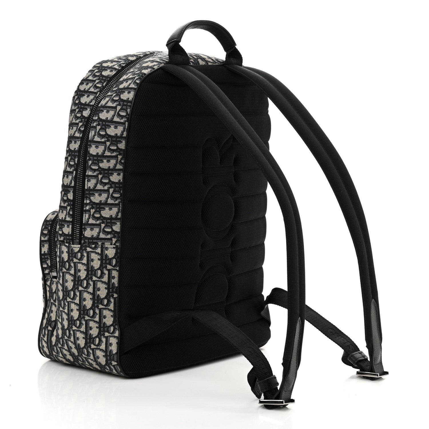 Christian Dior Oblique Calfskin Rider Backpack Beige Black 3 of 10