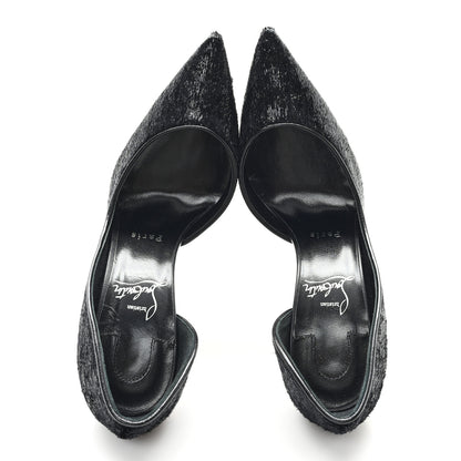 Christian Louboutin Velvet Papillon Iriza 100 Pumps 37.5 Black 2 of 9