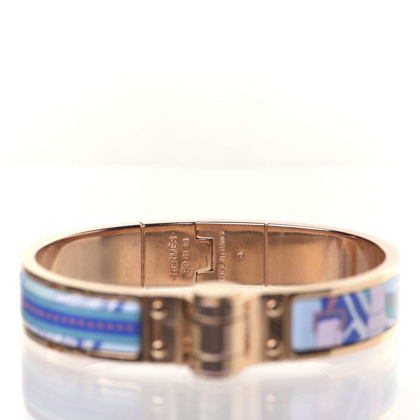 Enamel Printed Narrow Hinged Bracelet S