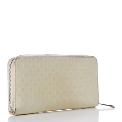 Louis Vuitton Shiny Calfskin Damier Facette Zippy Wallet Creme 3 of 20