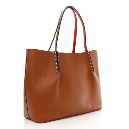 Christian Louboutin Calfskin Large Cabarock Spikes Tote Coconut 3 of 8