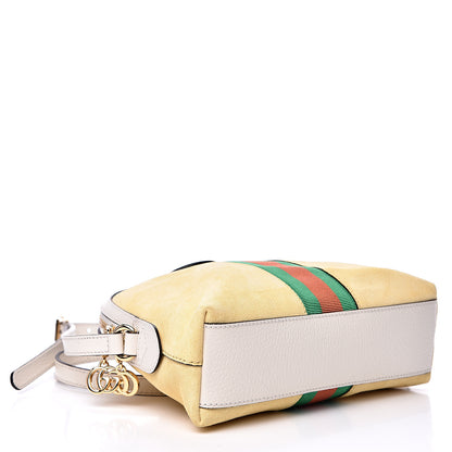 Gucci Suede Calfskin GG Web Small Ophidia Dome Shoulder Bag Burro New Mystic White 3 of 13