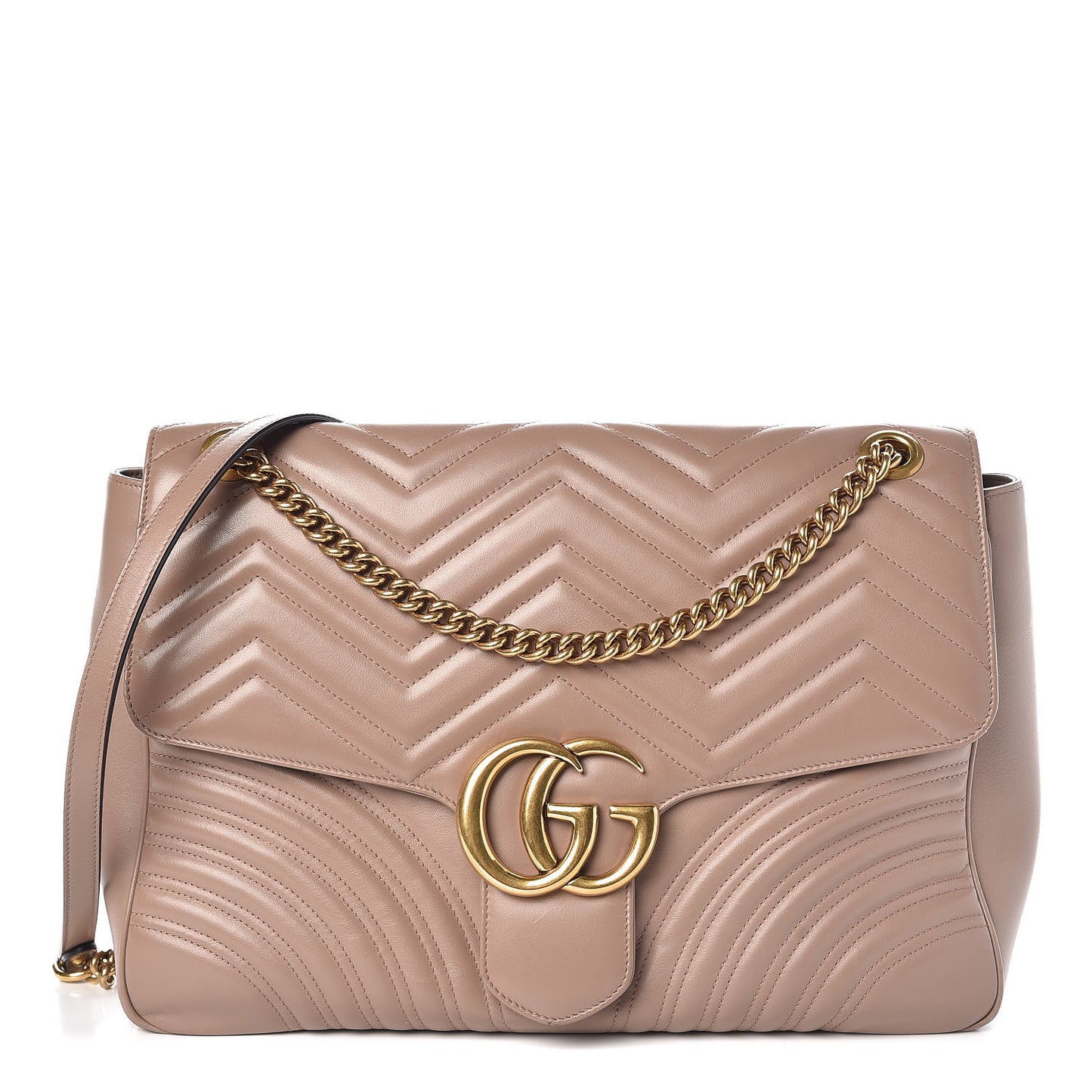Calfskin Matelasse Large GG Marmont Shoulder Bag Porcelain Rose