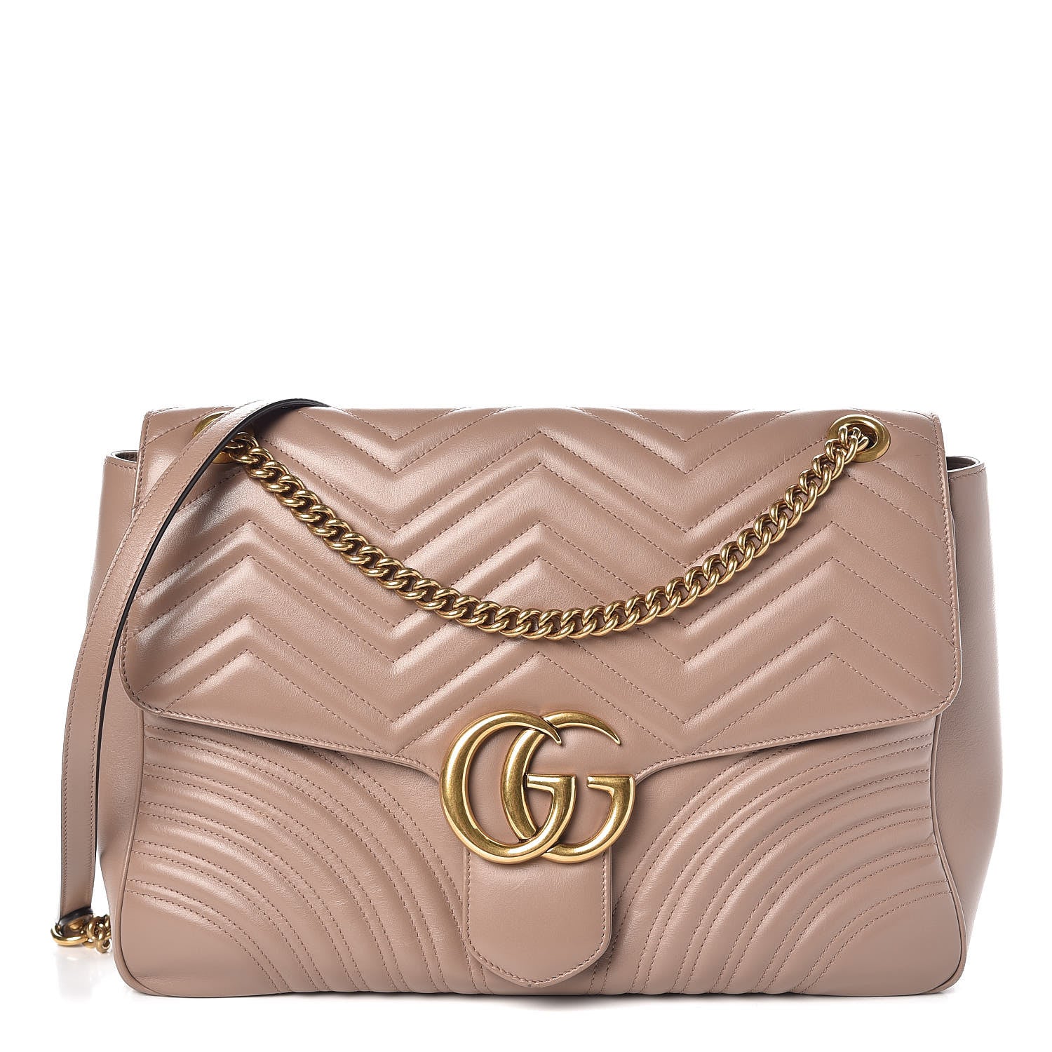 Gucci Calfskin Matelasse Large GG Marmont Shoulder Bag Porcelain Rose 1 of 10