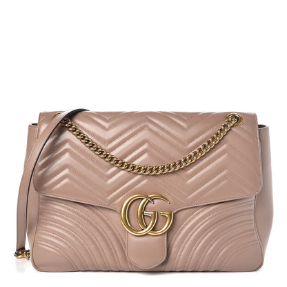 Gucci Calfskin Matelasse Large GG Marmont Shoulder Bag Porcelain Rose 1 of 10