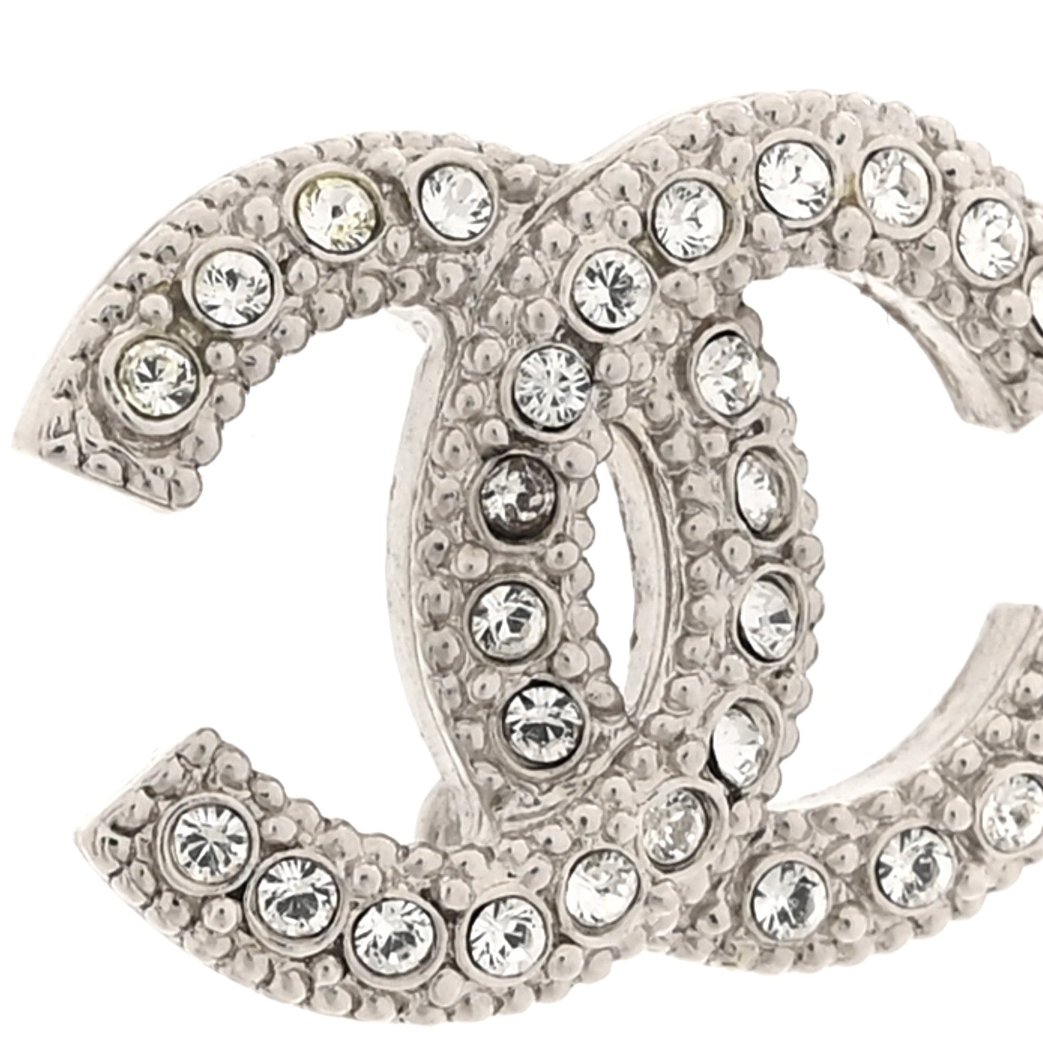 Chanel Crystal CC Coco Flapper Earrings Silver 5 of 6
