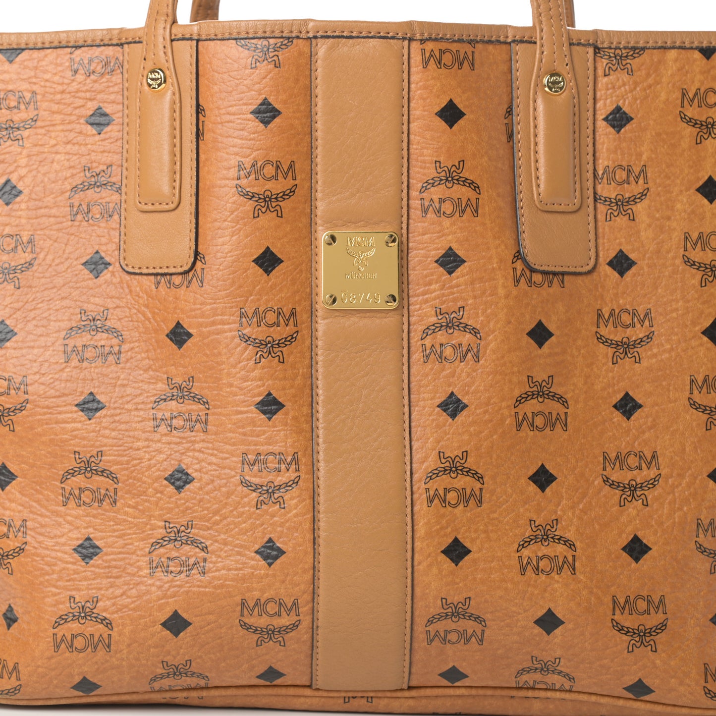 Visetos Medium Liz Reversible Shopper Tote Cognac