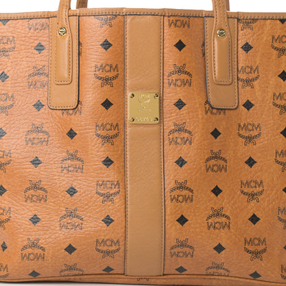 MCM Visetos Medium Liz Reversible Shopper Tote Cognac 12 of 19