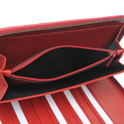 Gucci Calfskin Matelasse GG Marmont Zip Around Organizer Wallet Hibiscus Red 7 of 7