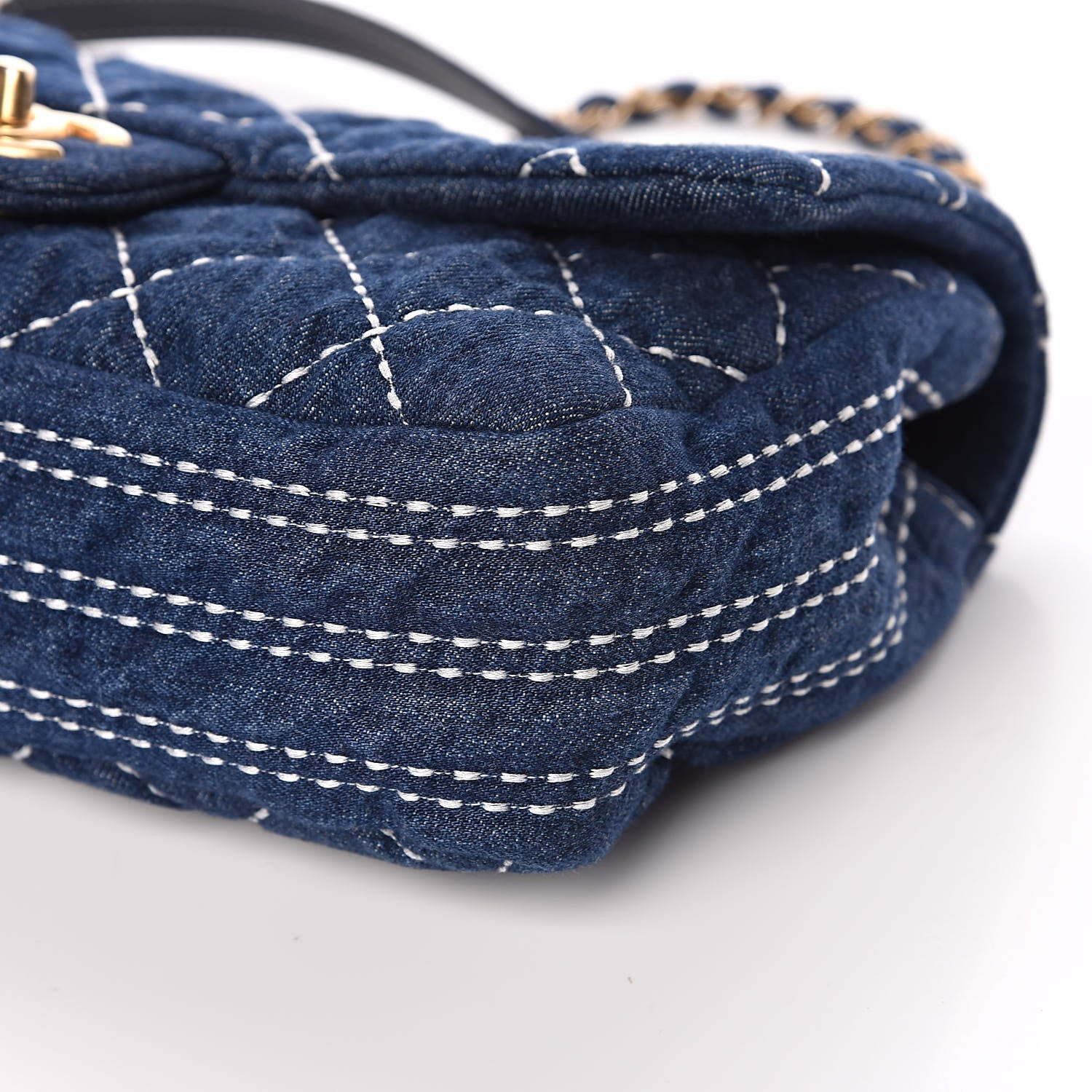 Chanel Denim Quilted Medium Denim Trip Single Flap Blue 9 of 11