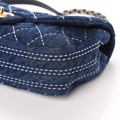 Chanel Denim Quilted Medium Denim Trip Single Flap Blue 9 of 11