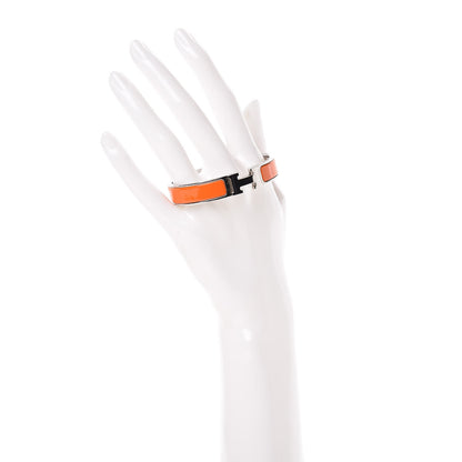 Hermes Enamel Narrow Clic Clac H Bracelet PM Orange 2 of 6