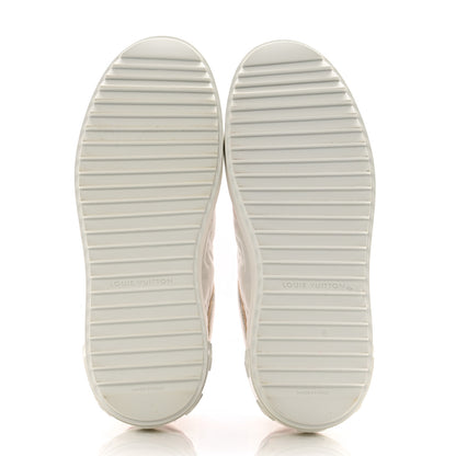 Louis Vuitton Monogram Embossed Calfskin Damier Azur Time Out Sneakers 36 Rose Clair Pink 5 of 11