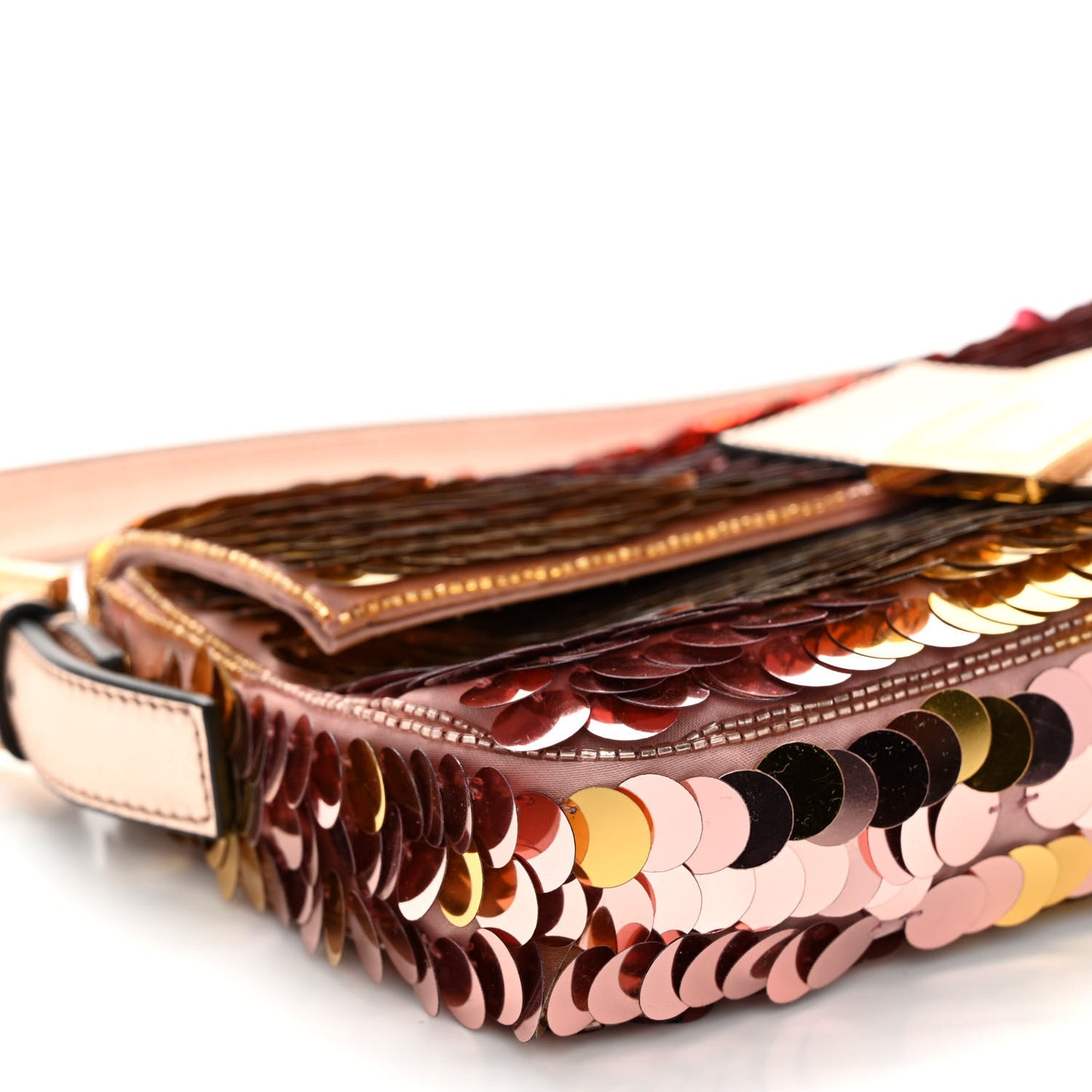 Sequin Paillettes Vitello Laminato Striped Baguette 1997 Multicolor