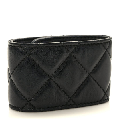 Chanel Lambskin Quilted CC Turnlock Cuff Bracelet M Black 3 of 7
