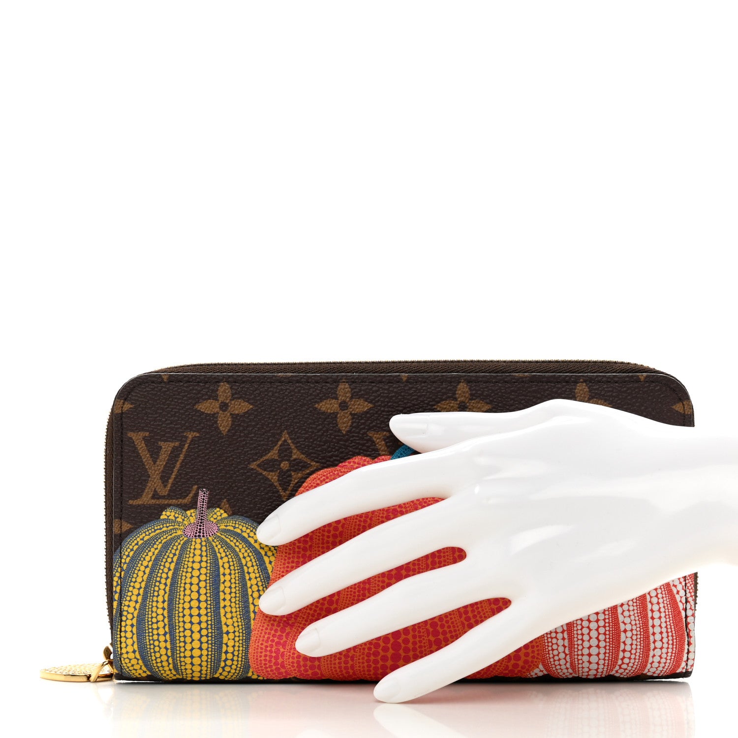 Louis Vuitton LV X YK Monogram Kusama Pumpkin Zippy Wallet