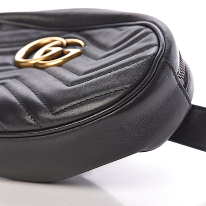 Gucci Calfskin Matelasse GG Marmont Belt Bag 85 34 Black 11 of 11