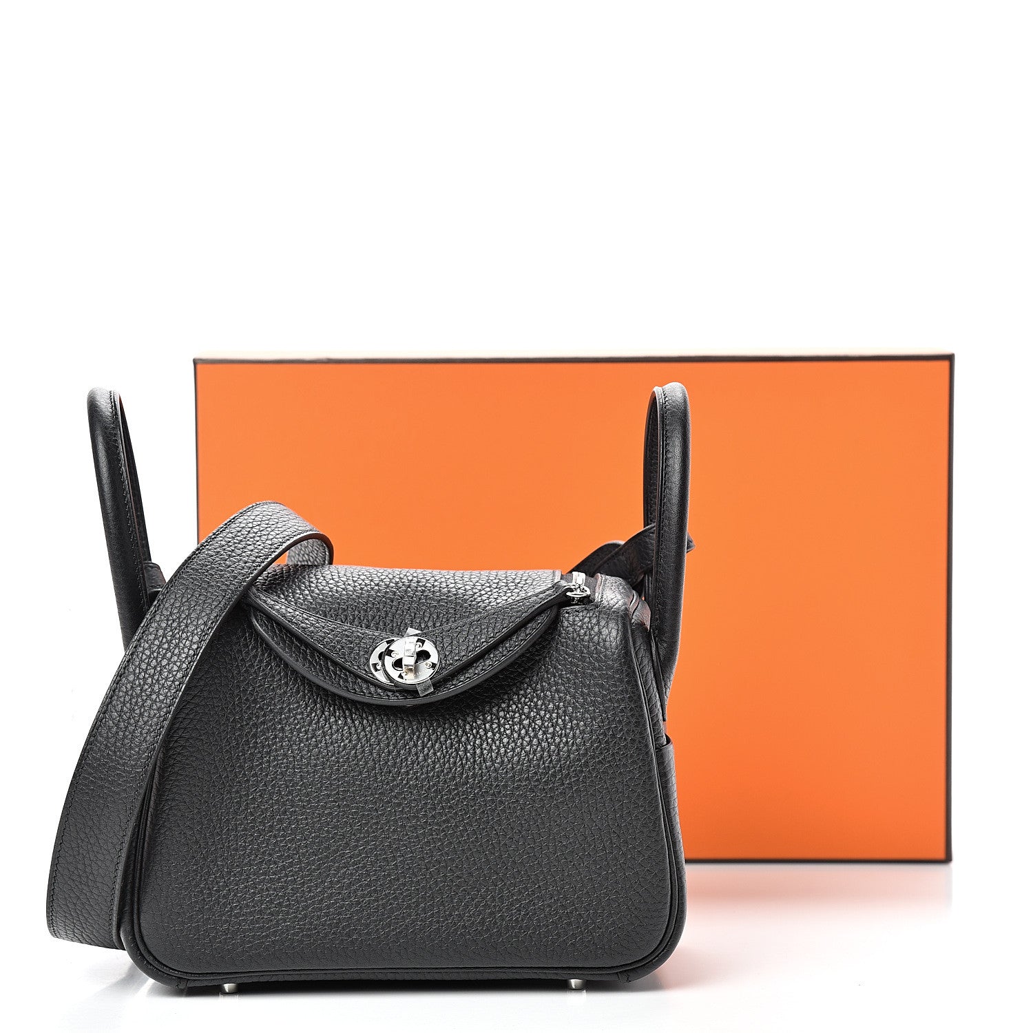 Hermes Taurillon Clemence Mini Lindy 20 Black 11 of 11