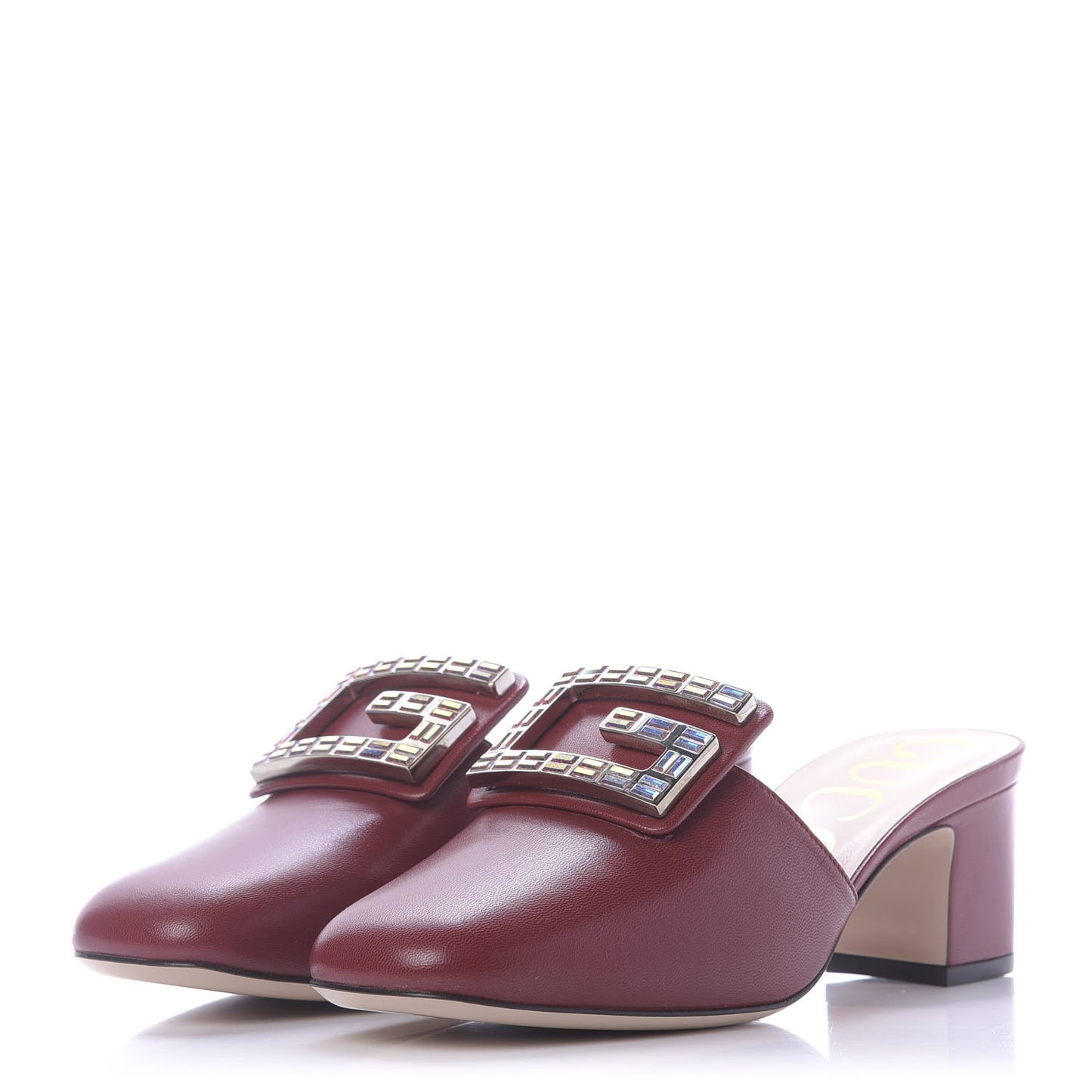 Malaga Kid Crystal Square G Madelyn Mules 36.5 Romantic Cerise