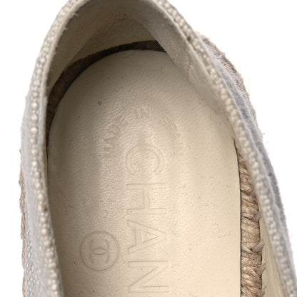 Chanel Canvas Velvet CC Espadrilles 39 Beige Black 9 of 12