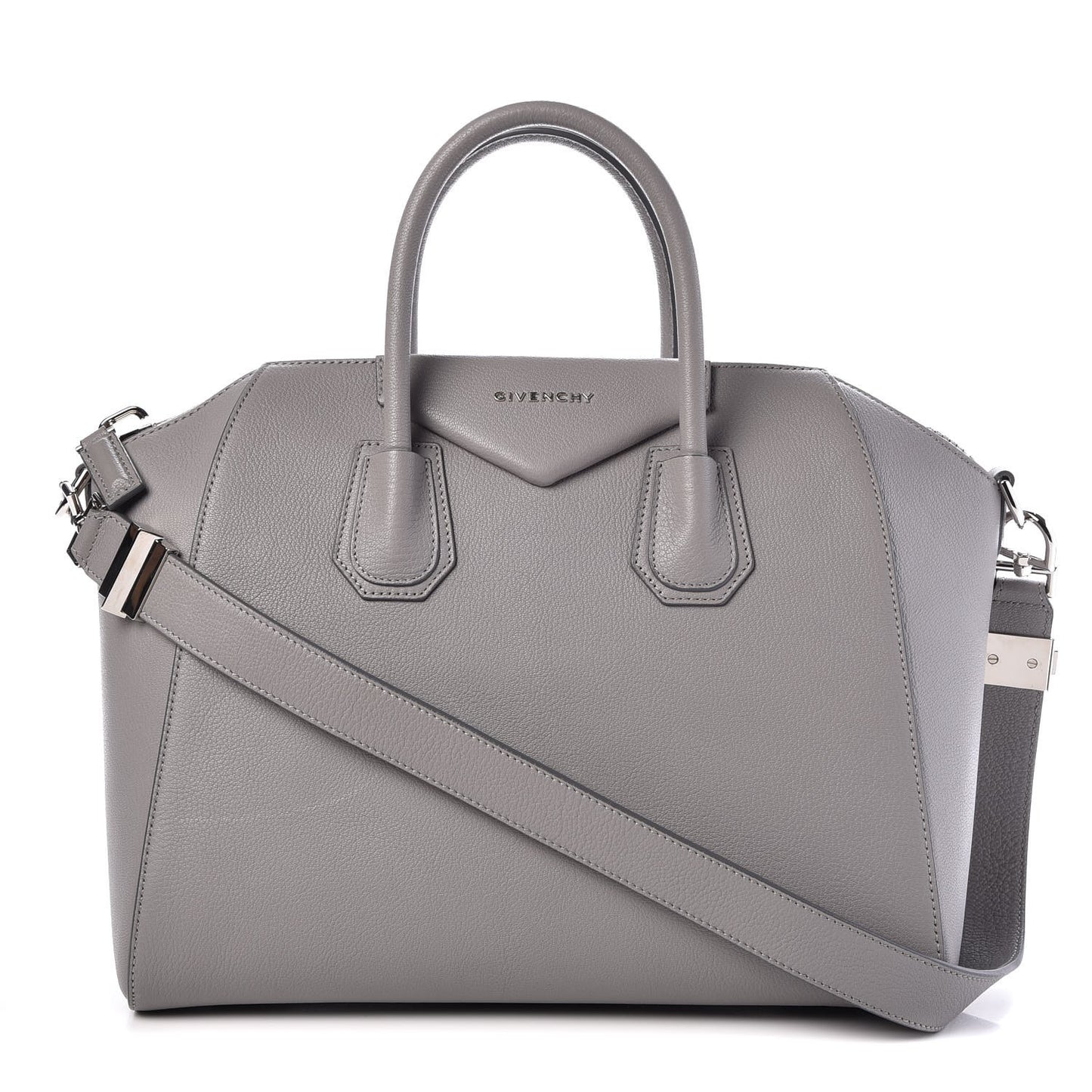 Sugar Goatskin Medium Antigona Pearl Grey