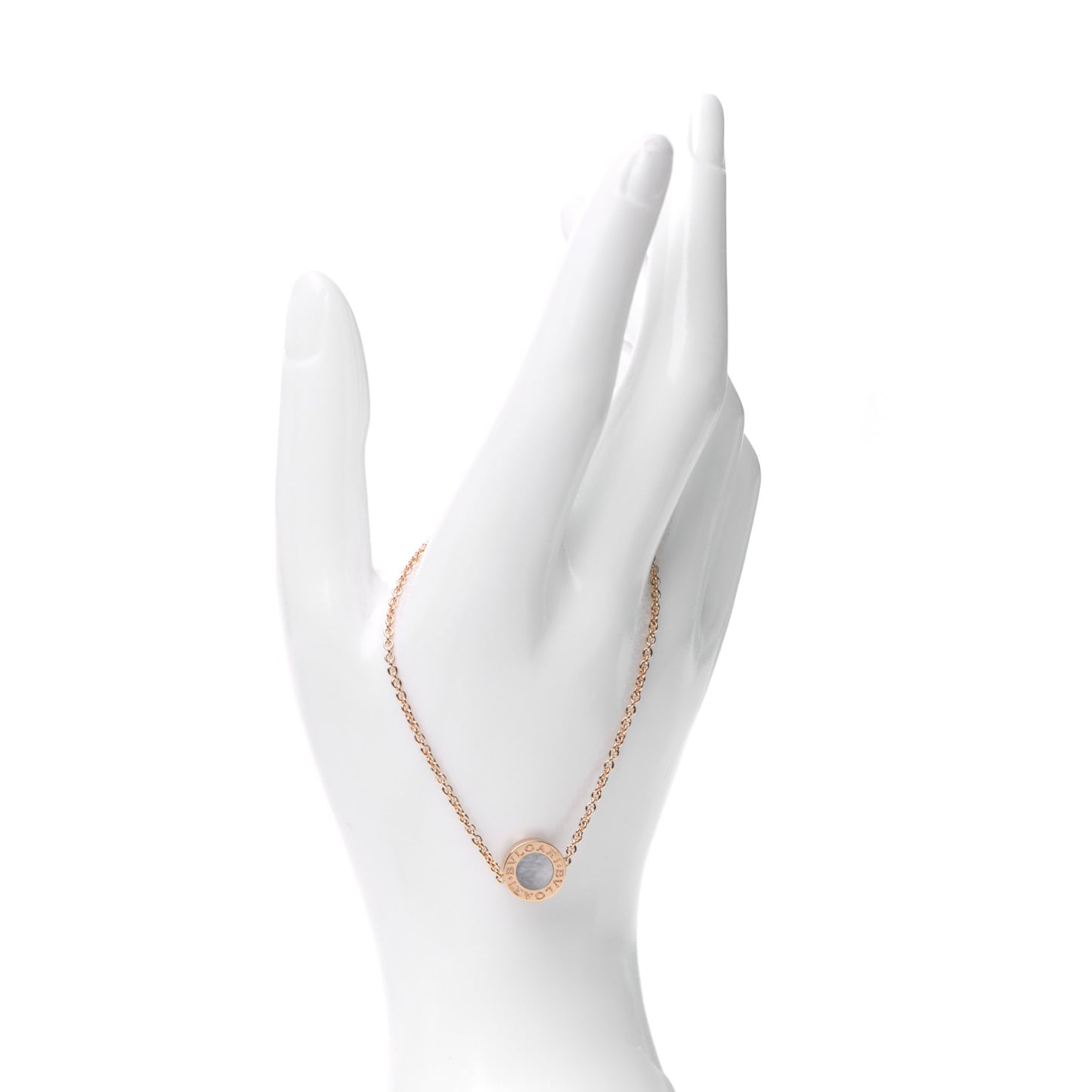 18K Rose Gold Mother of Pearl Carnelian BVLGARI BVLGARI Chain Bracelet