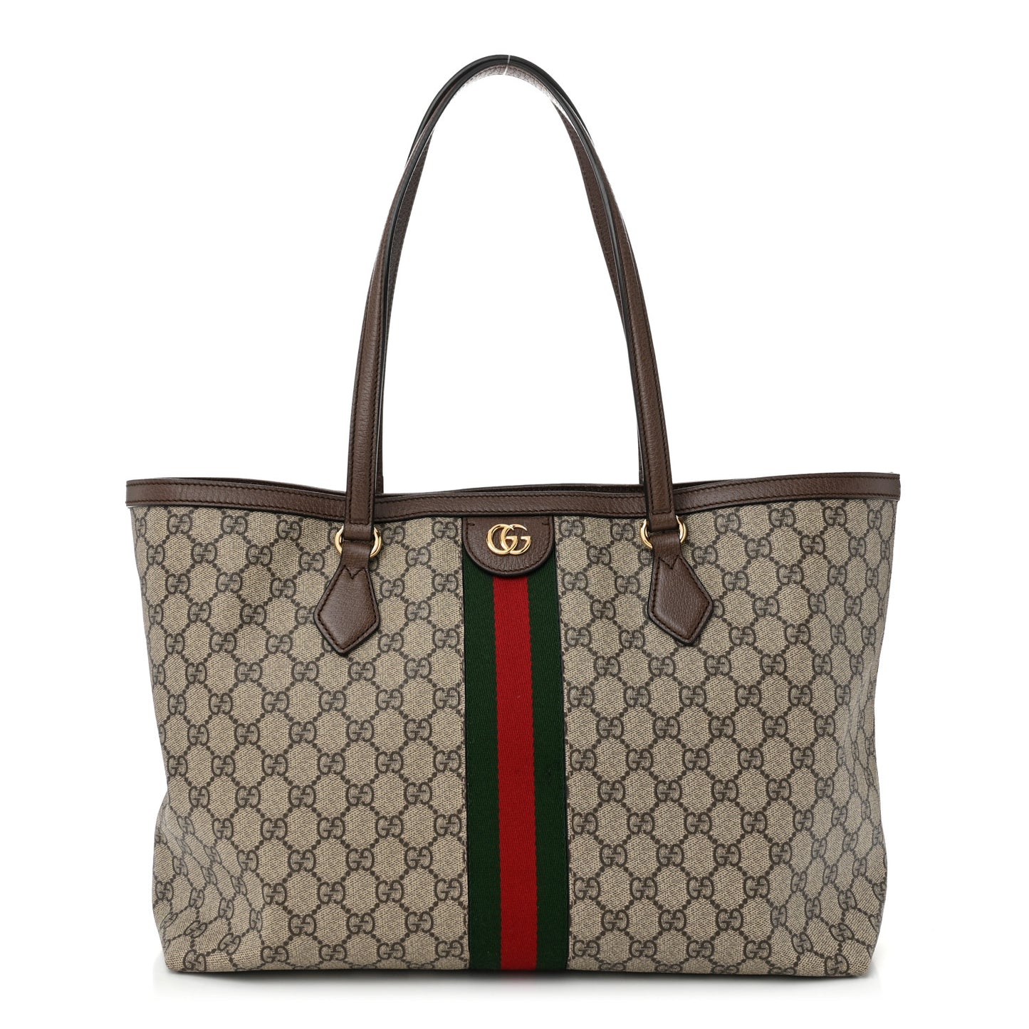 GG Supreme Monogram Medium Ophidia Shopping Tote Brown