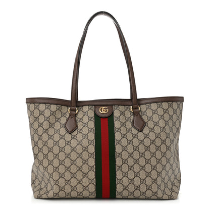 Gucci GG Supreme Monogram Medium Ophidia Shopping Tote Brown 1 of 11