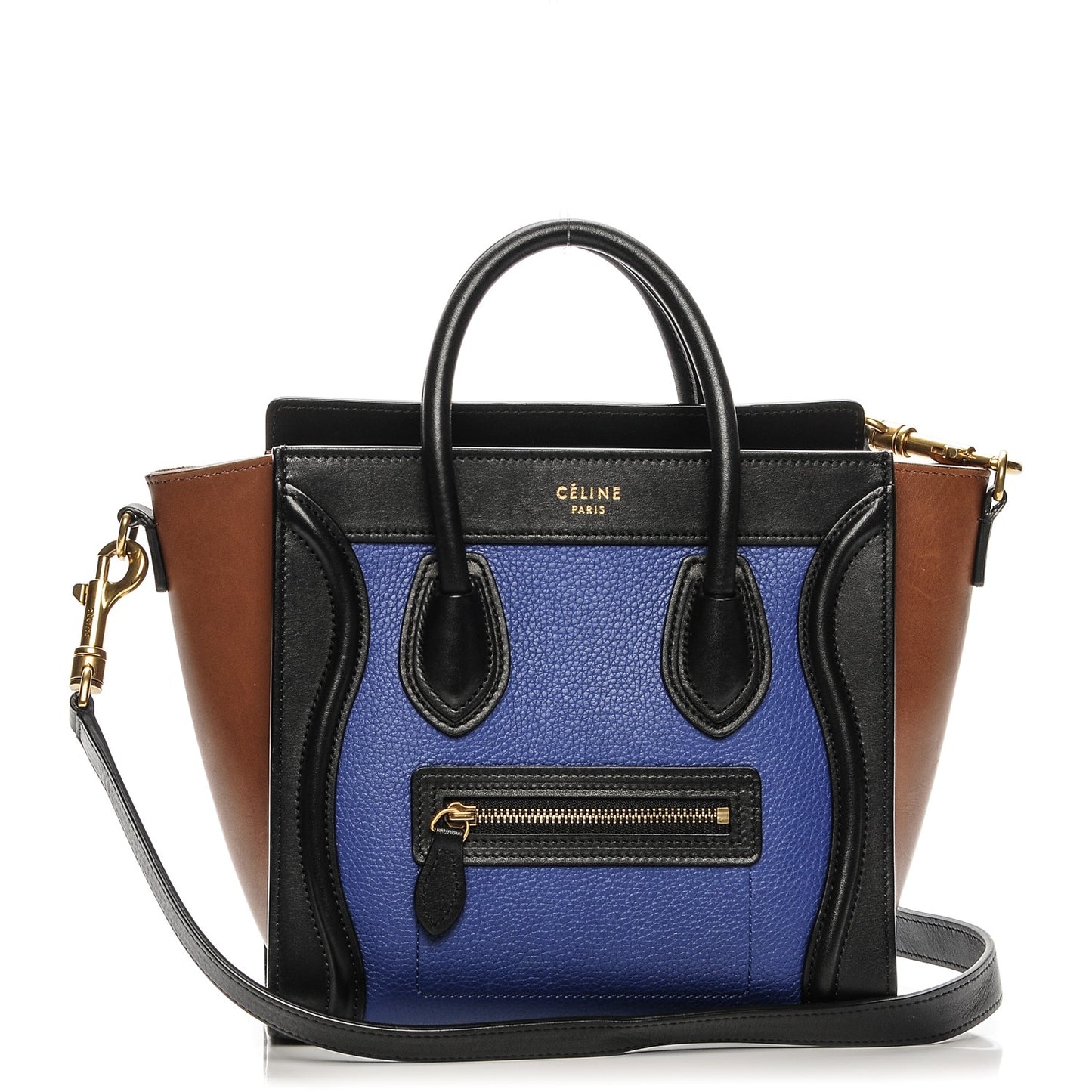 Smooth Drummed Calfskin Nano Tri-Color Luggage Indigo