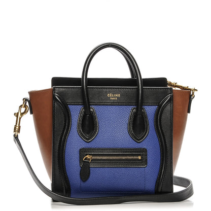 Celine Smooth Drummed Calfskin Nano Tri-Color Luggage Indigo 1 of 6