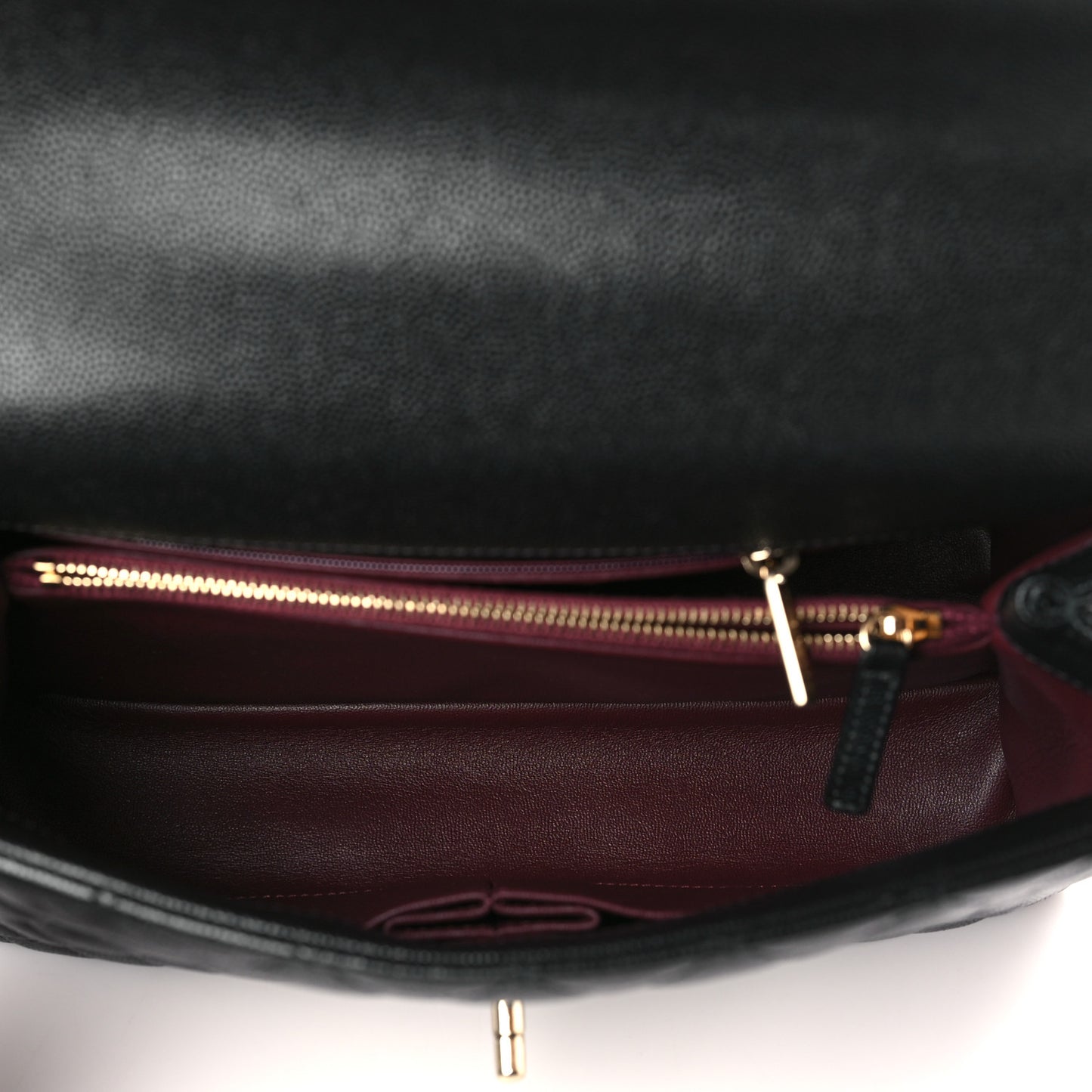 Caviar Quilted Small Coco Handle Flap Black