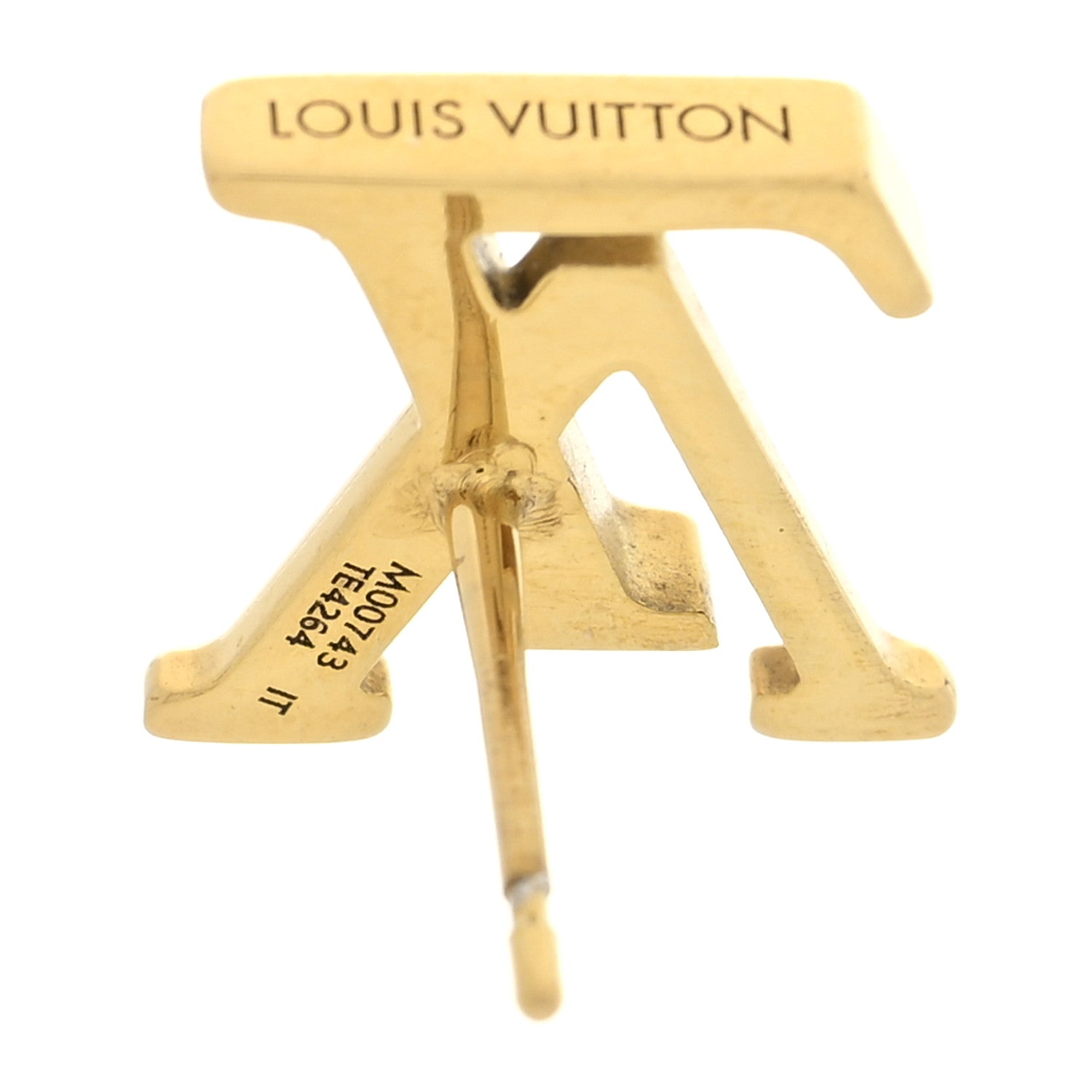 Louis Vuitton Metal LV Iconic Earrings Gold 4 of 4