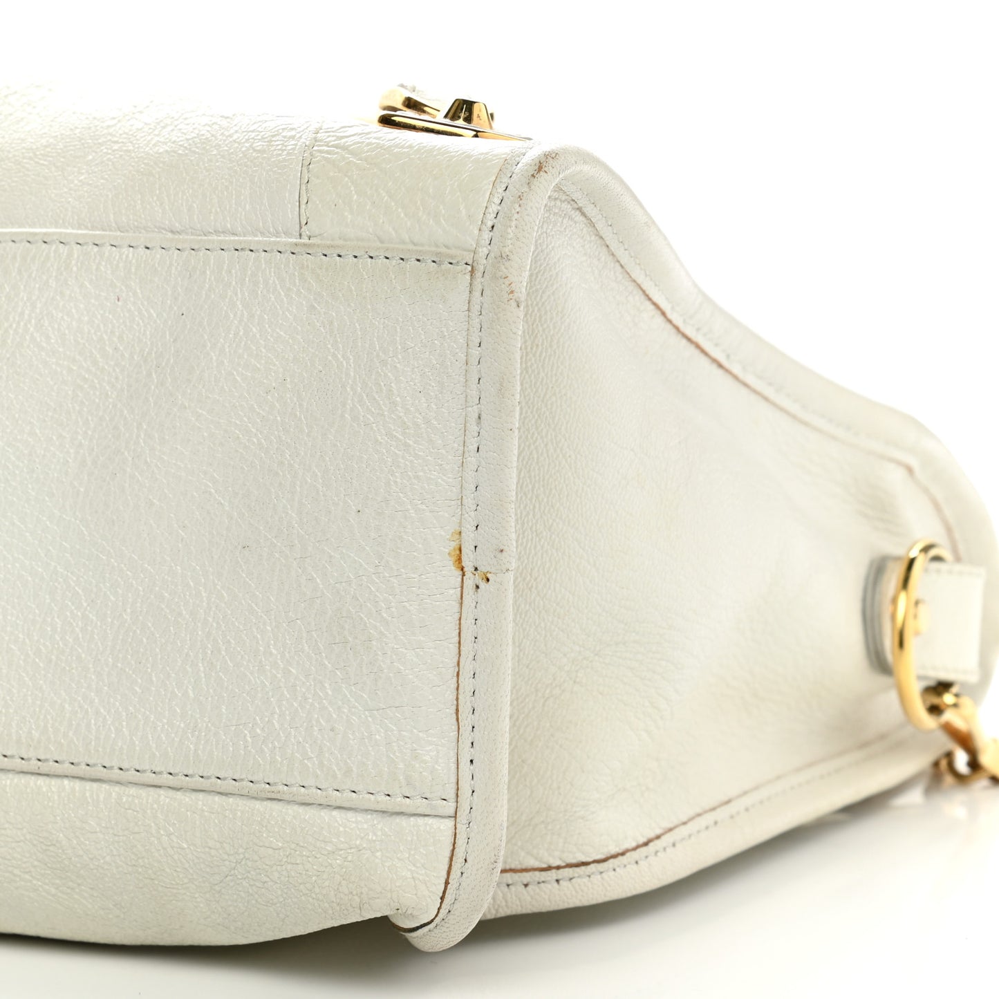 Chevre Gold Metallic Edge Hardware City White