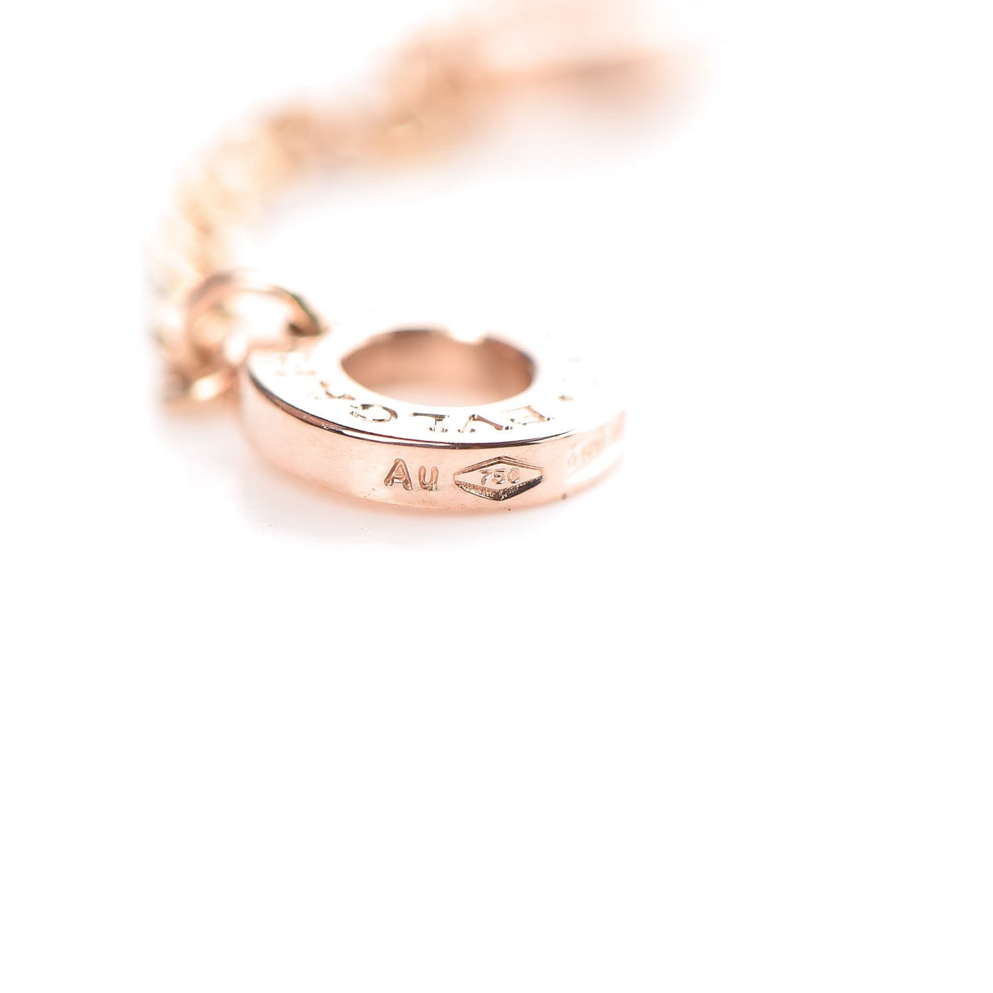 18K Rose Gold White Ceramic B.Zero1 Pendant Necklace