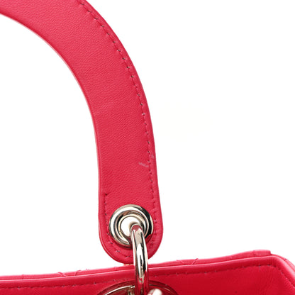 Christian Dior CHRISTIAN DIOR Lambskin Cannage Medium Lady Dior Pink 10 of 11