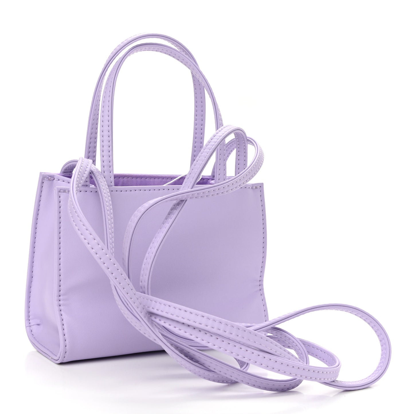 Vegan Leather Small Shopping Bag Lavender