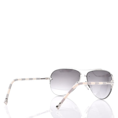 Louis Vuitton Damier Azur Petite Viola Pilote Aviator Sunglasses Z0570U 4 of 9