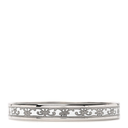Hermes Enamel Printed Narrow Balcons Du Guadalquivir Bracelet 65 Platine 1 of 4