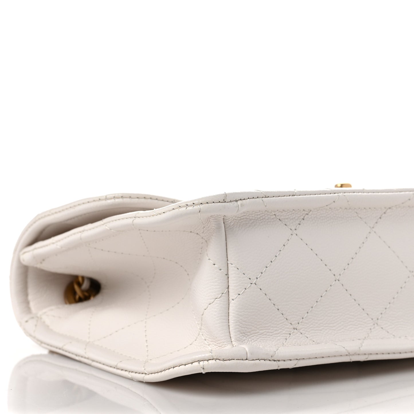 Caviar Quilted Medium Sweet Classic Flap White