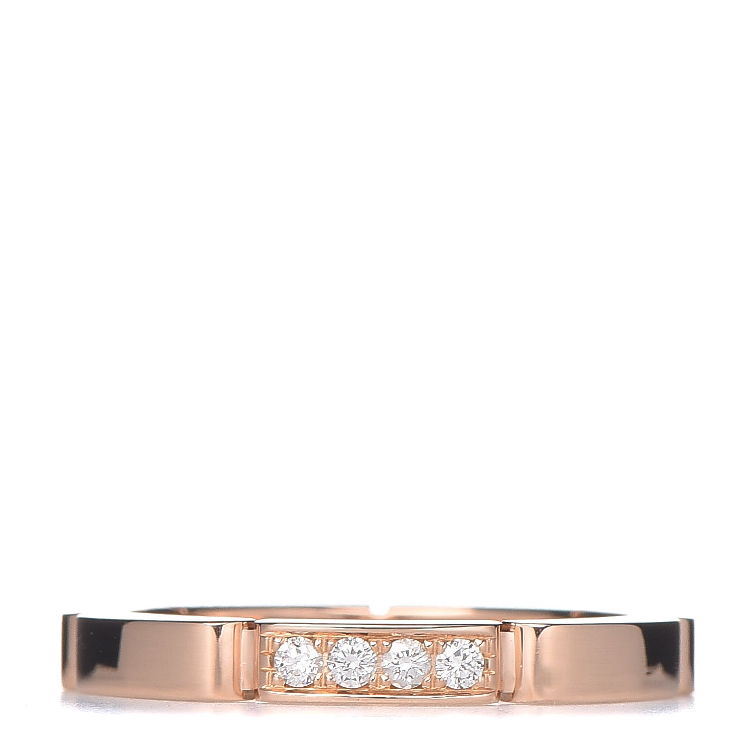 Cartier 18K Pink Gold Diamond Maillon Panthere Wedding Band Ring 50 5.25 1 of 5
