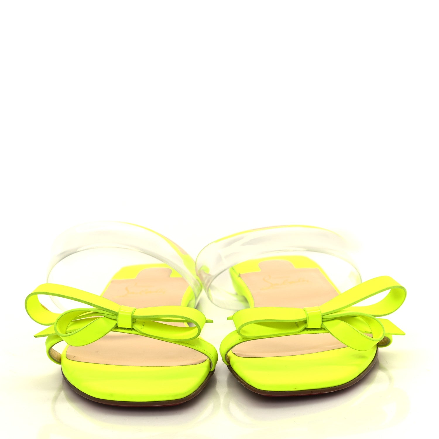 Christian Louboutin Calfskin Patent PVC Just Nodo Flat 35 Sulfure 3 of 10