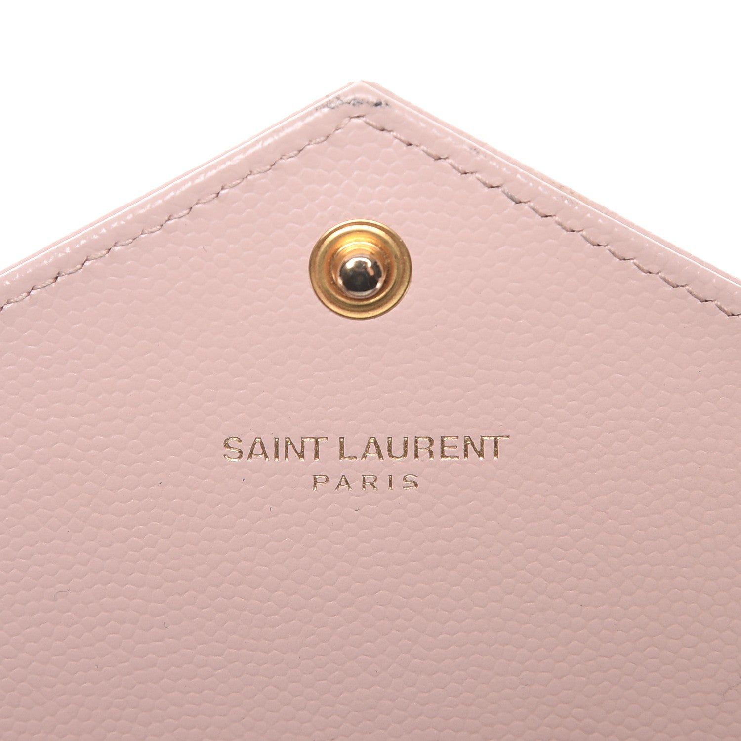 Saint Laurent Grain De Poudre Matelasse Chevron Monogram Flap Wallet Pale Pink 7 of 10